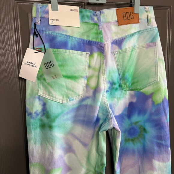 BDG by Urban Outfitters Cowboy Jeans Watercolor Floral Tie-Dye High Rise 31 (12) - Picture 2 of 16